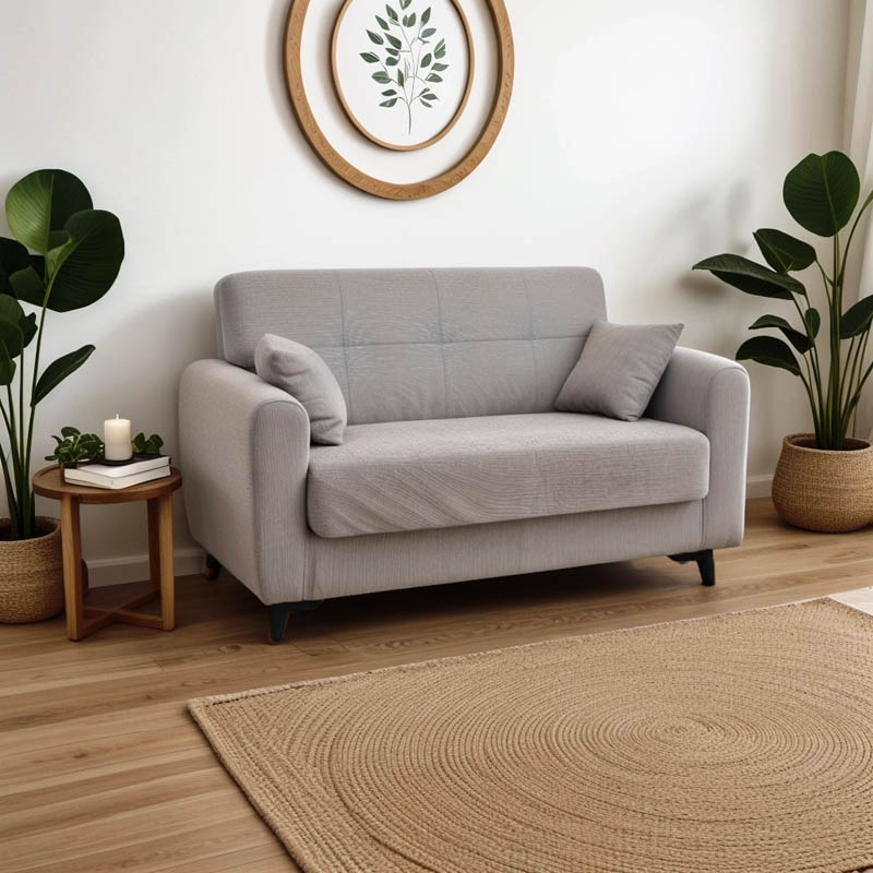 328-000020-1 Καναπές-κρεβάτι με αποθηκευτικό χώρο διθέσιος Lincoln pakoworld ανοιχτό γκρι ύφασμα 165x75x85εκ - Image 2