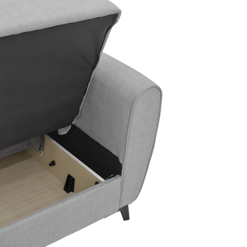 328-000020-6 Καναπές-κρεβάτι με αποθηκευτικό χώρο διθέσιος Lincoln pakoworld ανοιχτό γκρι ύφασμα 165x75x85εκ - Image 7