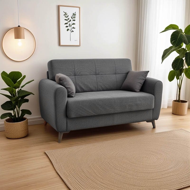 328-000021-1 Καναπές-κρεβάτι με αποθηκευτικό χώρο διθέσιος Lincoln pakoworld ανθρακί ύφασμα 165x75x85εκ - Image 2