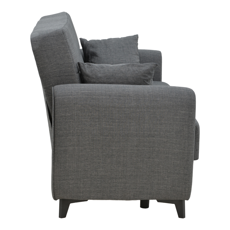 328-000021-3 Καναπές-κρεβάτι με αποθηκευτικό χώρο διθέσιος Lincoln pakoworld ανθρακί ύφασμα 165x75x85εκ - Image 4