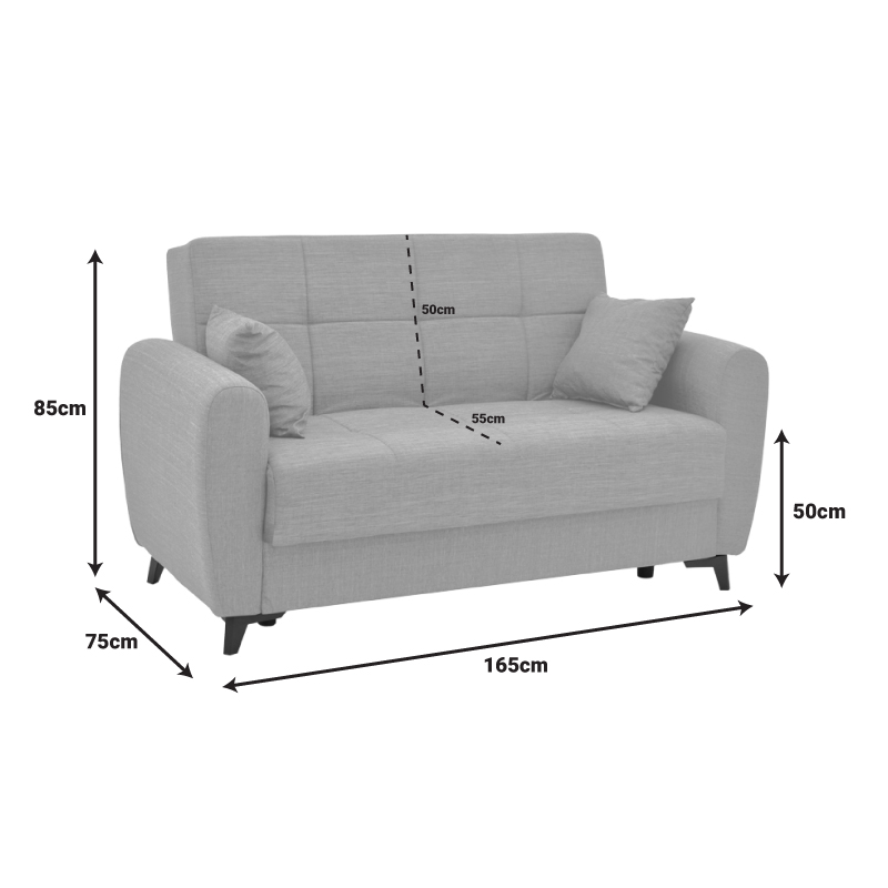 328-000021-7 Καναπές-κρεβάτι με αποθηκευτικό χώρο διθέσιος Lincoln pakoworld ανθρακί ύφασμα 165x75x85εκ - Image 8