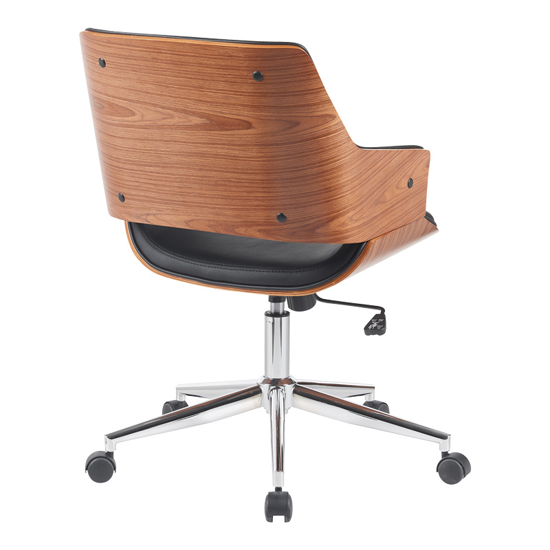 332-000017-1 Καρέκλα γραφείου Setulo pakoworld μαύρο pu-βάση χρωμίου 53x61x79-89εκ - Image 2