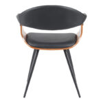 Πολυθρόνα Austen pakoworld PU μαύρο-ξύλο καρυδί-μέταλλο μαύρο 58x55x77εκ - Image 5