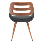 Πολυθρόνα Fern pakoworld PU μαύρο-ξύλο καρυδί απόχρωση 52x59x80εκ - Image 5