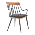 Πολυθρόνα Posse pakoworld μέταλλο μαύρο-καρυδί ξύλο-μαύρο pu 52x59x83εκ - Image 2