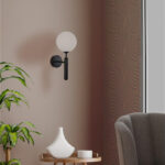 Φωτιστικό τοίχου-απλίκα Genka pakoworld G9 μέταλλο μαύρο-λευκο 15x23x34εκ - Image 2