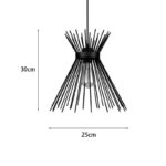 Φωτιστικό οροφής Candle I pakoworld E27 μέταλλο μαύρο Φ25x30εκ - Image 3