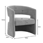 Πολυθρόνα Leicy pakoworld ύφασμα σε καφέ απόχρωση 69x63x76.5εκ - Image 9