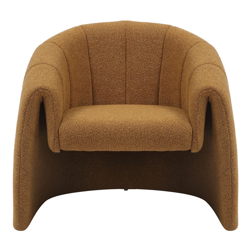 350-000016-4 Πολυθρόνα Fassy pakoworld μπουκλέ ύφασμα σε ταμπά απόχρωση 80x66x80εκ - Image 5