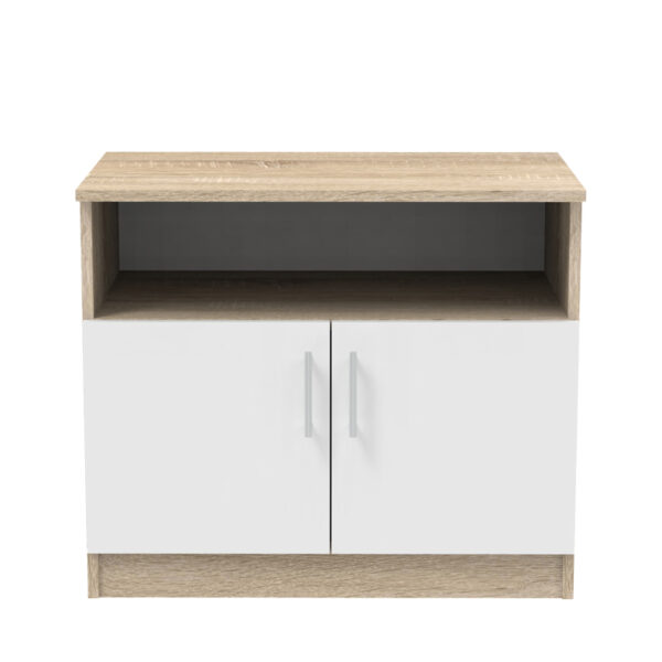 Ντουλάπι χαμηλό Galdow pakoworld σε sonoma-λευκή απόχρωση 80x45x60εκ - Image 2