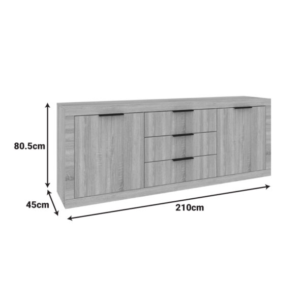 Μπουφές Doha pakoworld σε wenge απόχρωση 210x45x80.5εκ - Image 3