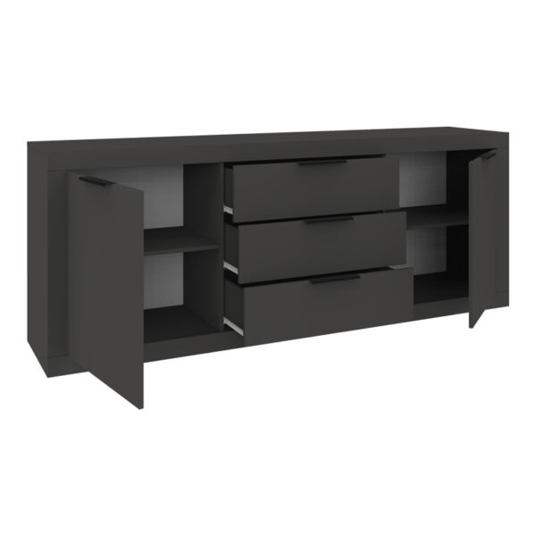 Μπουφές Doha pakoworld σε ανθρακί απόχρωση 210x45x80.5εκ - Image 2