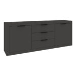 Μπουφές Doha pakoworld σε ανθρακί απόχρωση 210x45x80.5εκ