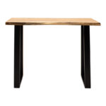 Τραπέζι μπαρ Miles pakoworld μασίφ ξύλο ακακίας 3.7-4εκ σε φυσική απόχρωση με μαύρα μεταλλικά πόδια 120x53x97εκ - Image 3