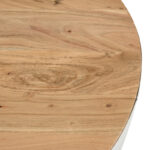 Τραπέζι σαλονιού Coffelty Inart μασίφ ξύλο ακακίας - λευκό μέταλλο Φ90x40εκ - Image 4