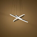 Φωτιστικό οροφής τρίφωτο led Pelia pakoworld μέταλλο σε μαύρη απόχρωση Φ60x40εκ - Image 2