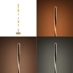 Φωτιστικό δαπέδου Pelepho pakoworld led μέταλλο σε χρυσή απόχρωση Φ20x130εκ - Image 2