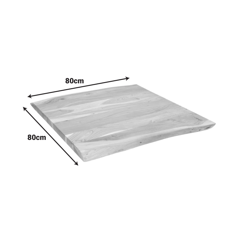 379-000026-1 Επιφάνεια τραπεζιού Pozier pakoworld μασίφ ξύλο ακακίας σε φυσική απόχρωση 80x80x4εκ - Image 2