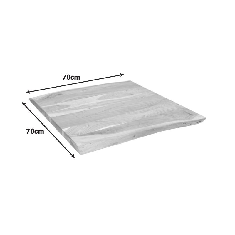 379-000027-1 Επιφάνεια τραπεζιού Pozier pakoworld μασίφ ξύλο ακακίας σε φυσική απόχρωση 70x70x4εκ - Image 2