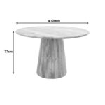 Τραπέζι Rahma I pakoworld μασιφ ξύλο mango 3εκ σε φυσική απόχρωση Φ120x77εκ - Image 5