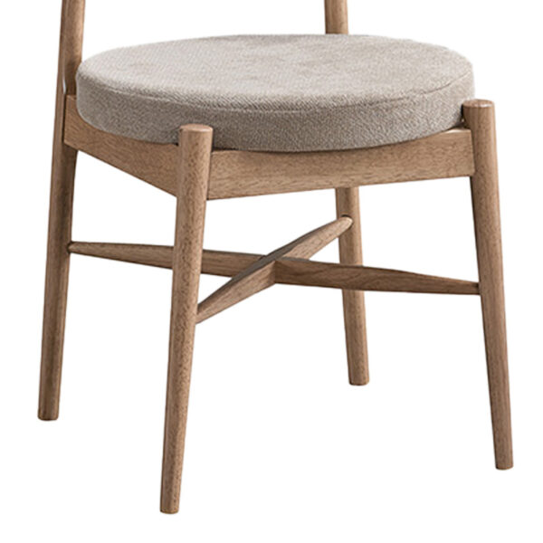 Καρέκλα Raudi pakoworld rubberwood σε φυσική-μπεζ απόχρωση 45.5x45.5x81εκ - Image 4