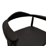 Πολυθρόνα Joube pakoworld rubberwood σε μαύρη απόχρωση με μαύρο pu μαξιλάρι 59x48x73εκ - Image 6