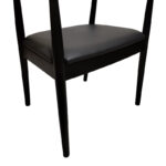 Πολυθρόνα Joube pakoworld rubberwood σε μαύρη απόχρωση με μαύρο pu μαξιλάρι 59x48x73εκ - Image 7