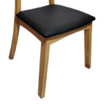 Καρέκλα Renna pakoworld ξύλο οξιάς σε φυσική απόχρωση με μαύρο pu μαξιλάρι 48x52x79εκ - Image 7