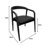 Πολυθρόνα Hogie pakoworld rubberwood καρυδί- μαύρο pu μαξιλάρι 61x60x76εκ - Image 2