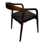 Πολυθρόνα Hogie pakoworld rubberwood καρυδί- μαύρο pu μαξιλάρι 61x60x76εκ - Image 3