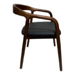 Πολυθρόνα Hogie pakoworld rubberwood καρυδί- μαύρο pu μαξιλάρι 61x60x76εκ - Image 4