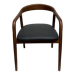 Πολυθρόνα Hogie pakoworld rubberwood καρυδί- μαύρο pu μαξιλάρι 61x60x76εκ - Image 5