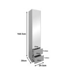 Ντουλάπι-στήλη με καθρέπτη Lostro pakoworld σε λευκή απόχρωση 29.5x30x164.5εκ - Image 5