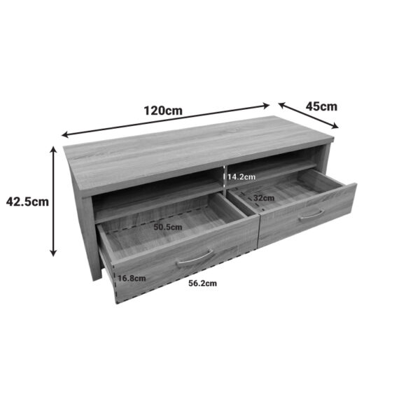 Έπιπλο τηλεόρασης Podizor pakoworld σε sonoma απόχρωση 120x45x42.5εκ - Image 5