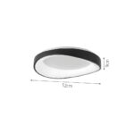 InLight Πλαφονιέρα οροφής LED 72W 3CCT (by tuya) από μαύρο μέταλλο και λευκό ακρυλικό D:52cm (42033-Black) - Image 2