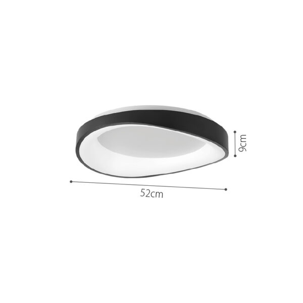 InLight Πλαφονιέρα οροφής LED 72W 3CCT (by tuya) από μαύρο μέταλλο και λευκό ακρυλικό D:52cm (42033-Black) - Image 2