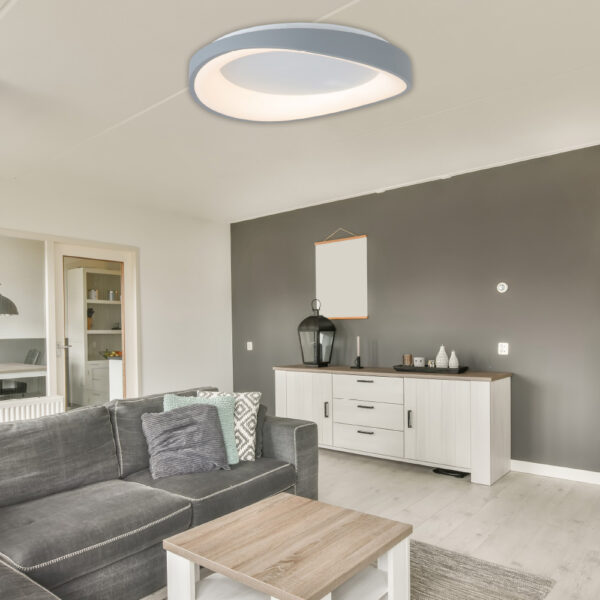 InLight Πλαφονιέρα οροφής LED 72W 3CCT (by tuya) από μαύρο μέταλλο και λευκό ακρυλικό D:52cm (42033-Black) - Image 4