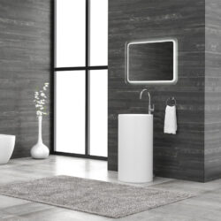 Νιπτήρας επιδαπέδιος MILOS 45D White Matt KARAG Ø44x91cm