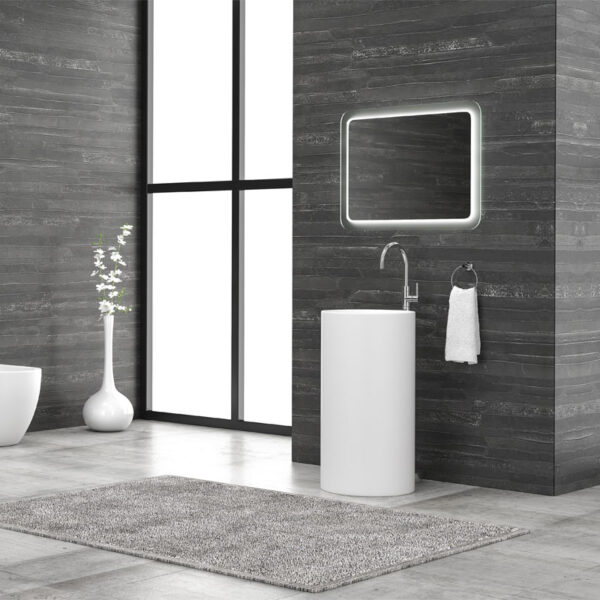Νιπτήρας επιδαπέδιος MILOS 45D White Matt KARAG Ø44x91cm