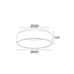 ΟΡΟΦΗΣ Φ/Σ LED 36W CCT 3670LM ΜΑΥΡΟ ΜΕΤΑΛΛΙΚΟ D45XH14CM APOLLO - Image 2