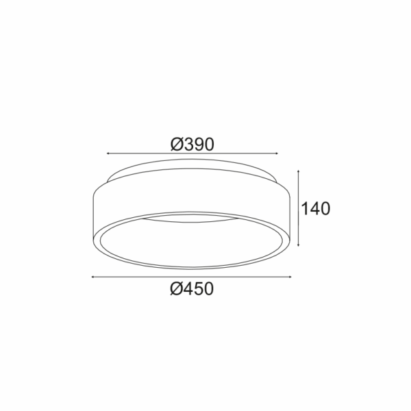 ΟΡΟΦΗΣ Φ/Σ LED 36W CCT 3670LM ΜΑΥΡΟ ΜΕΤΑΛΛΙΚΟ D45XH14CM APOLLO - Image 2