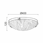 ΕΠΙΤΟΙΧΙΟ/ΟΡΟΦΗΣ Φ/Σ 3ΧΕ27 ΚΡΥΣΤΑΛΙΖΕ ΓΥΑΛΙ+ΜΕΤΑΛΟ Φ40ΧΗ12CM FORCE - Image 3