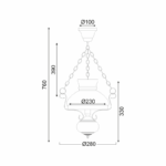 ΚΡΕΜΑΣΤΟ ΜΕΤΑΛΛΙΚΟ - ΞΥΛΟ Φ28 1ΧΕ27 CHALET - Image 2