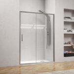 Καμπίνα από τοίχο σε τοίχο με διάφανο κρύσταλλο EFE 400 Silver KARAG 100x190cm