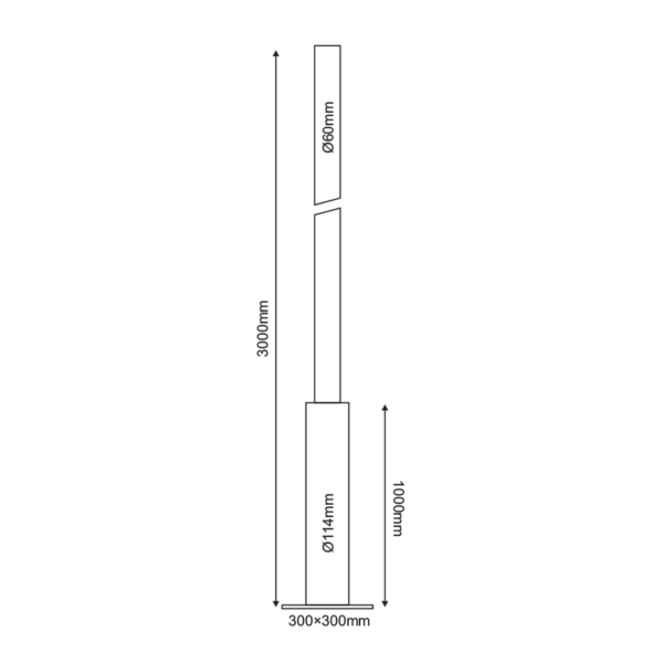 ΚΟΛΩΝΑ ΧΑΛΥΒΔΙΝΗ Φ60/114 3 ΜΕΤΡΩΝ 3mm ME ΘΥΡΙΔΑ ΕΠΙΣΚΕΨΗΣ RAL 7016 - Image 2