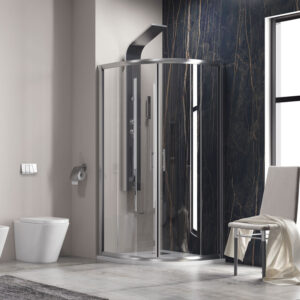 Καμπίνα ημικυκλική με διάφανο κρύσταλλο FLORA 200 Cromo KARAG 90x90x190cm