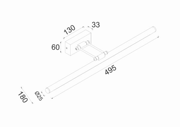 ^ΕΠΙΤΟΙΧΟ Φ/Σ LED 12W 3000K 780LM ΧΡΩΜΙΟ ΜΕΤ/ΚΟ IP44 50X6X19CM RIO - Image 3