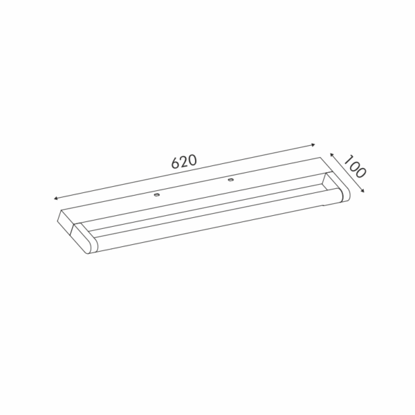 ΕΠΙΤΟΙΧΟ Φ/Σ LED 12W 780LM 4000K ΧΡΩΜΙΟ ΑΛΟΥΜΙΝΙΟ 620Χ100Χ25ΜΜ BATI - Image 2