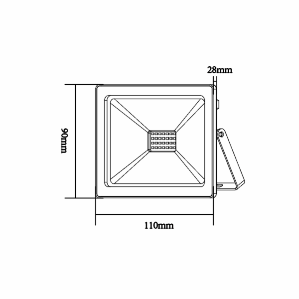 BLACK LED SMD FLOOD LUMINAIRE IP66 20W 4000K 1700Lm 230V RA80 - Image 2