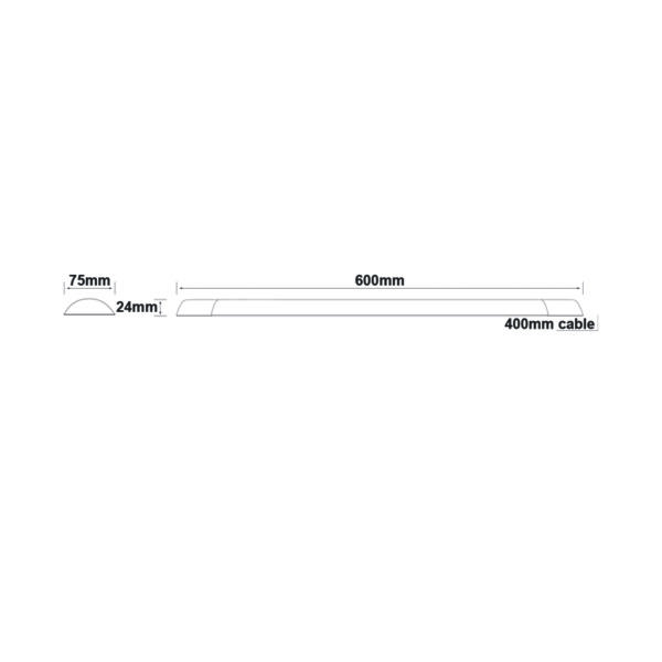 LED LINEAR LUMINAIRE 19W 1650LM 3000K 120° 230V AC IP40 Ra>80 30.000HRS 600mm - Image 2